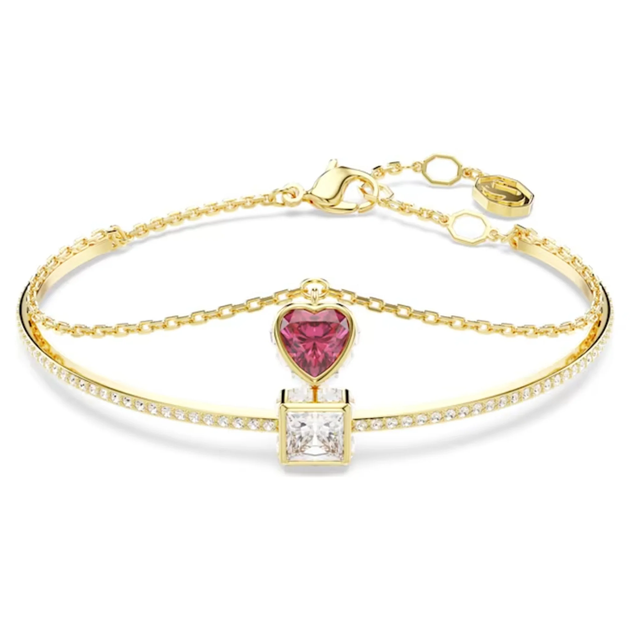 SWAROVSKI CHROMA BANGLE HEART, RED, GOLD-TONE PLATED - Image 2