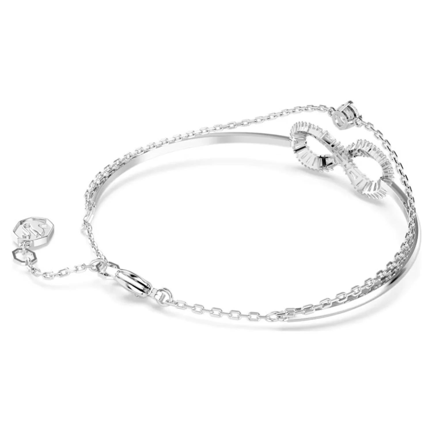 SWAROVSKI HYPERBOLA BANGLE INFINITY, WHITE, RHODIUM PLATED - Image 2