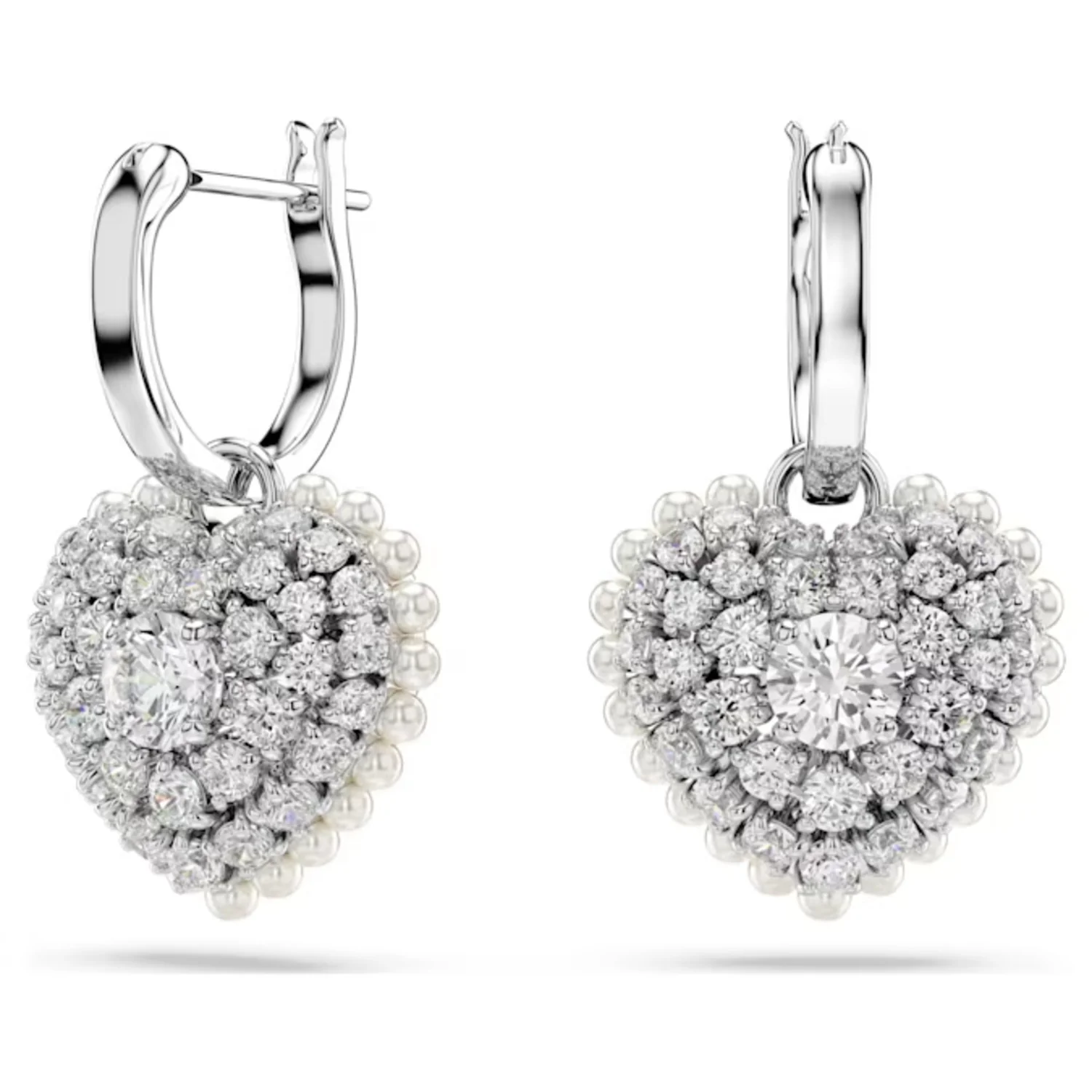 SWAROVSKI HYPERBOLA DROP EARRINGS HEART, WHITE, RHODIUM PLATED - Image 2