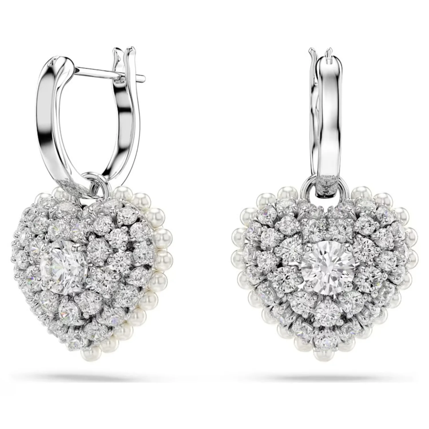 SWAROVSKI HYPERBOLA DROP EARRINGS HEART, WHITE, RHODIUM PLATED - Image 2