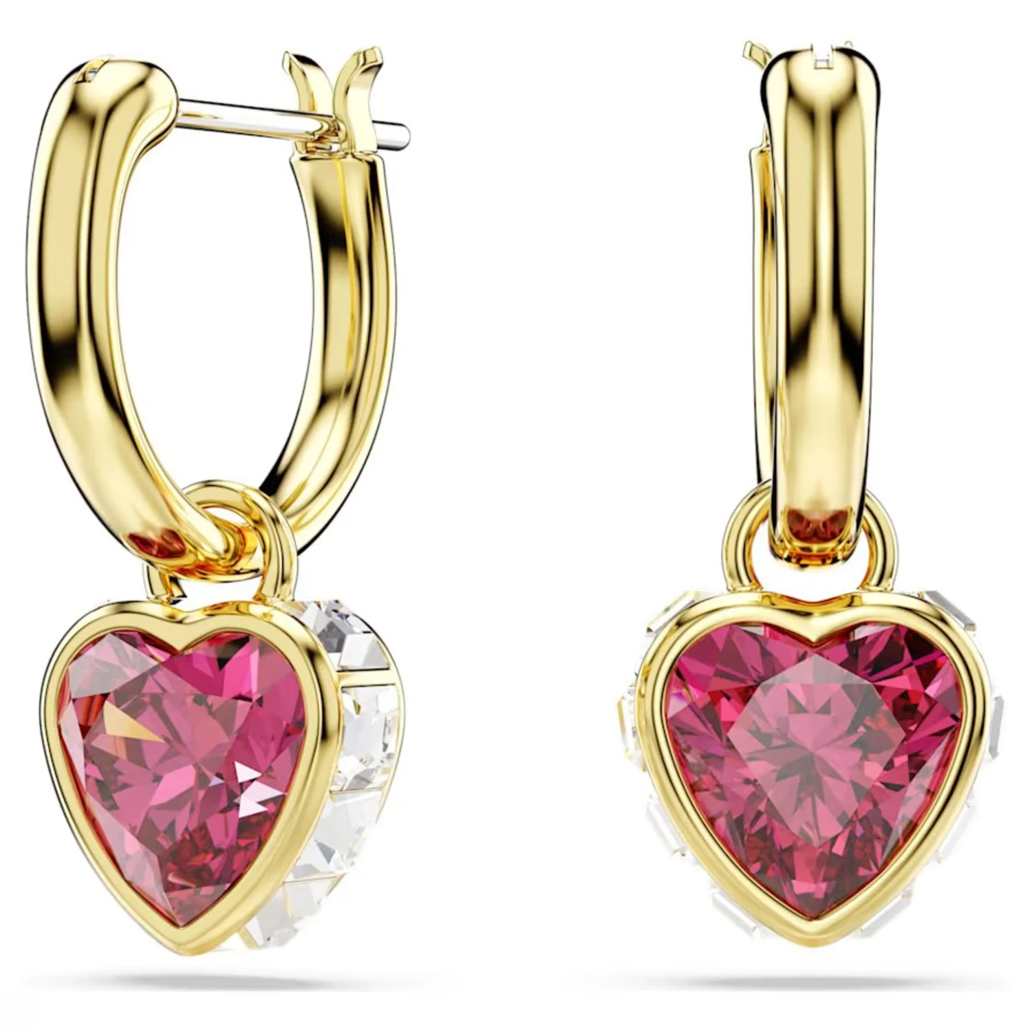 SWAROVSKI CHROMA DROP EARRINGS HEART, RED, GOLD-TONE PLATED - Image 2