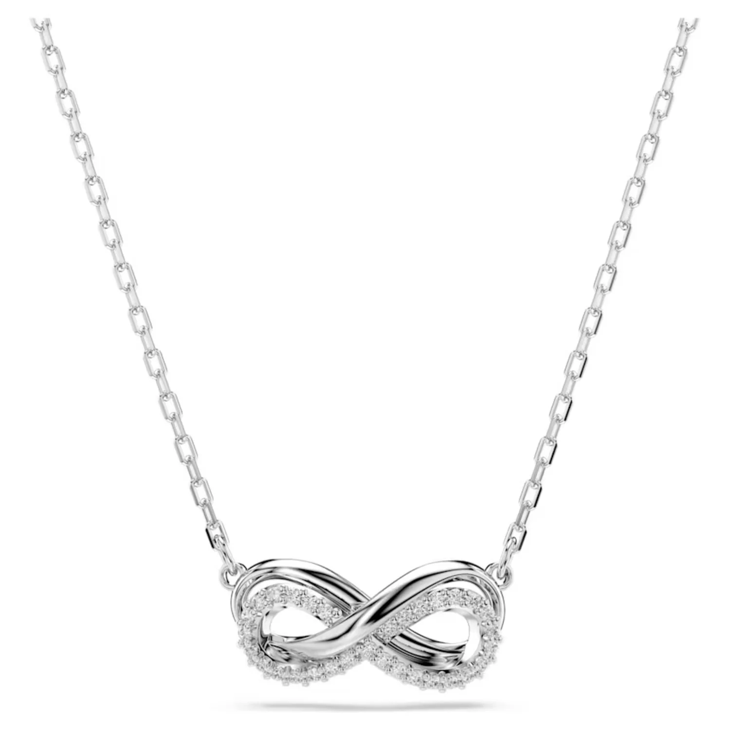 SWAROVSKI HYPERBOLA PENDANT PAVÉ, INFINITY, WHITE, RHODIUM PLATED - Image 2