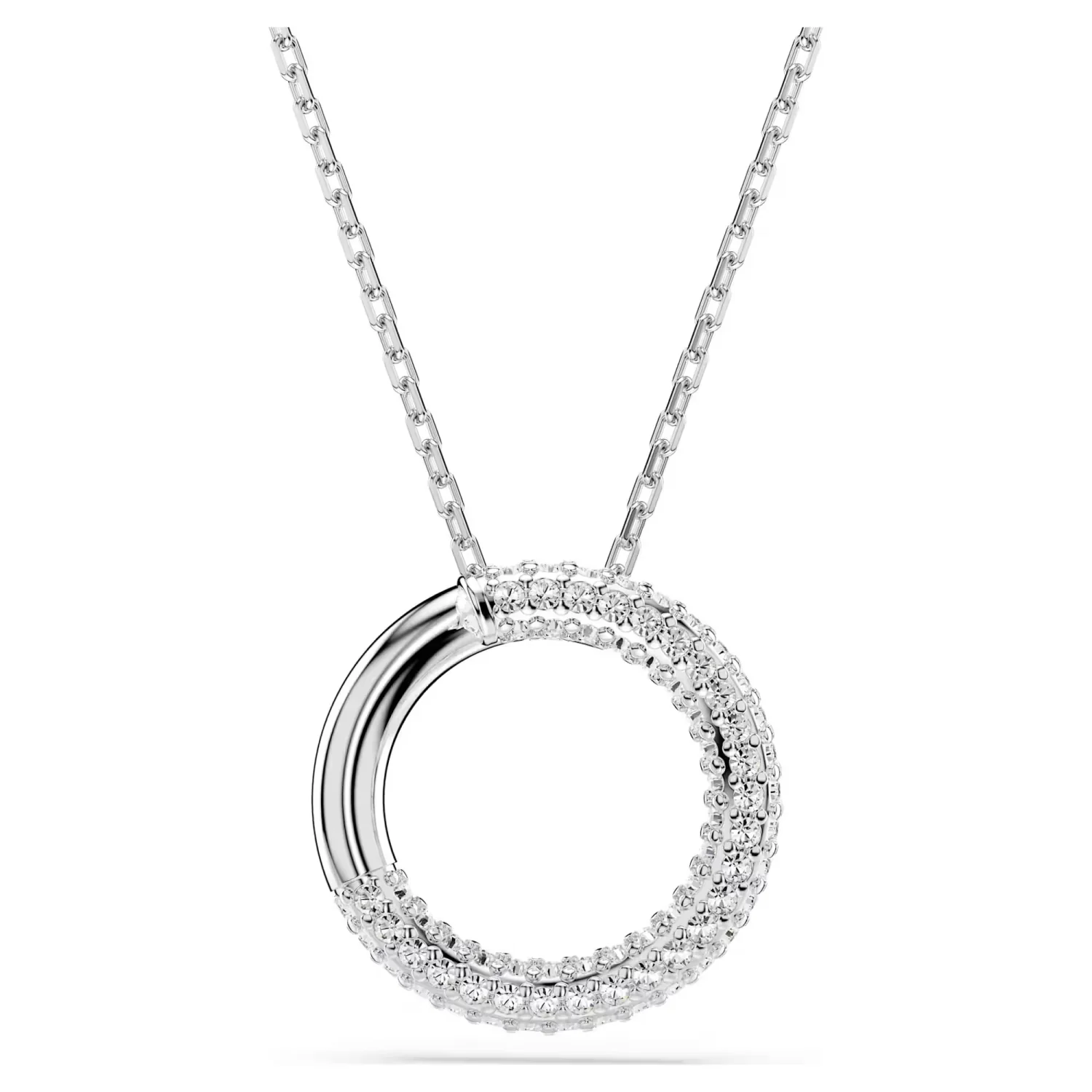 SWAROVSKI DEXTERA PENDANT, PAVÉ, WHITE, RHODIUM PLATED - Image 2