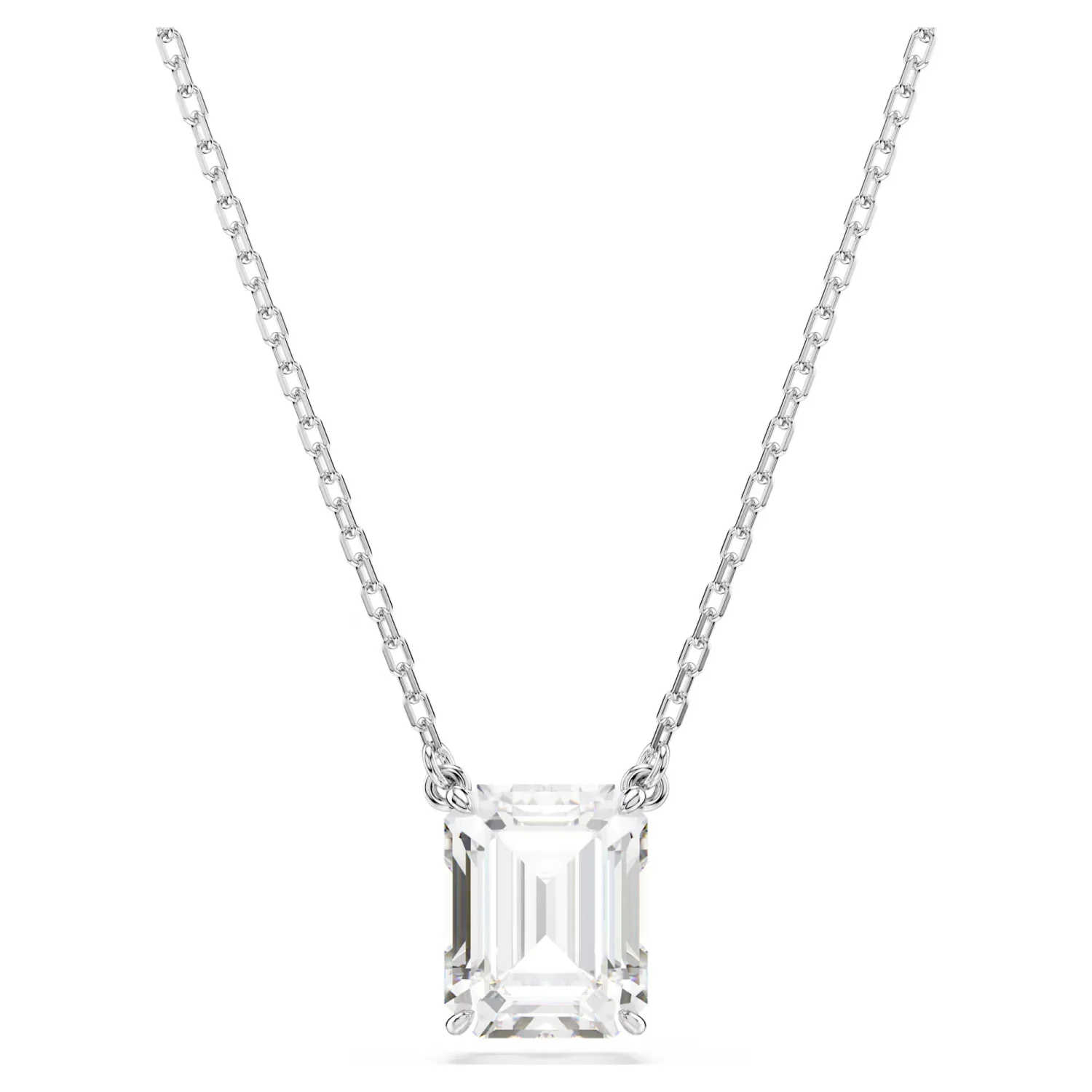 SWAROVSKI STILLA PENDANT, OCTAGON CUT, WHITE, RHODIUM PLATED - Image 2