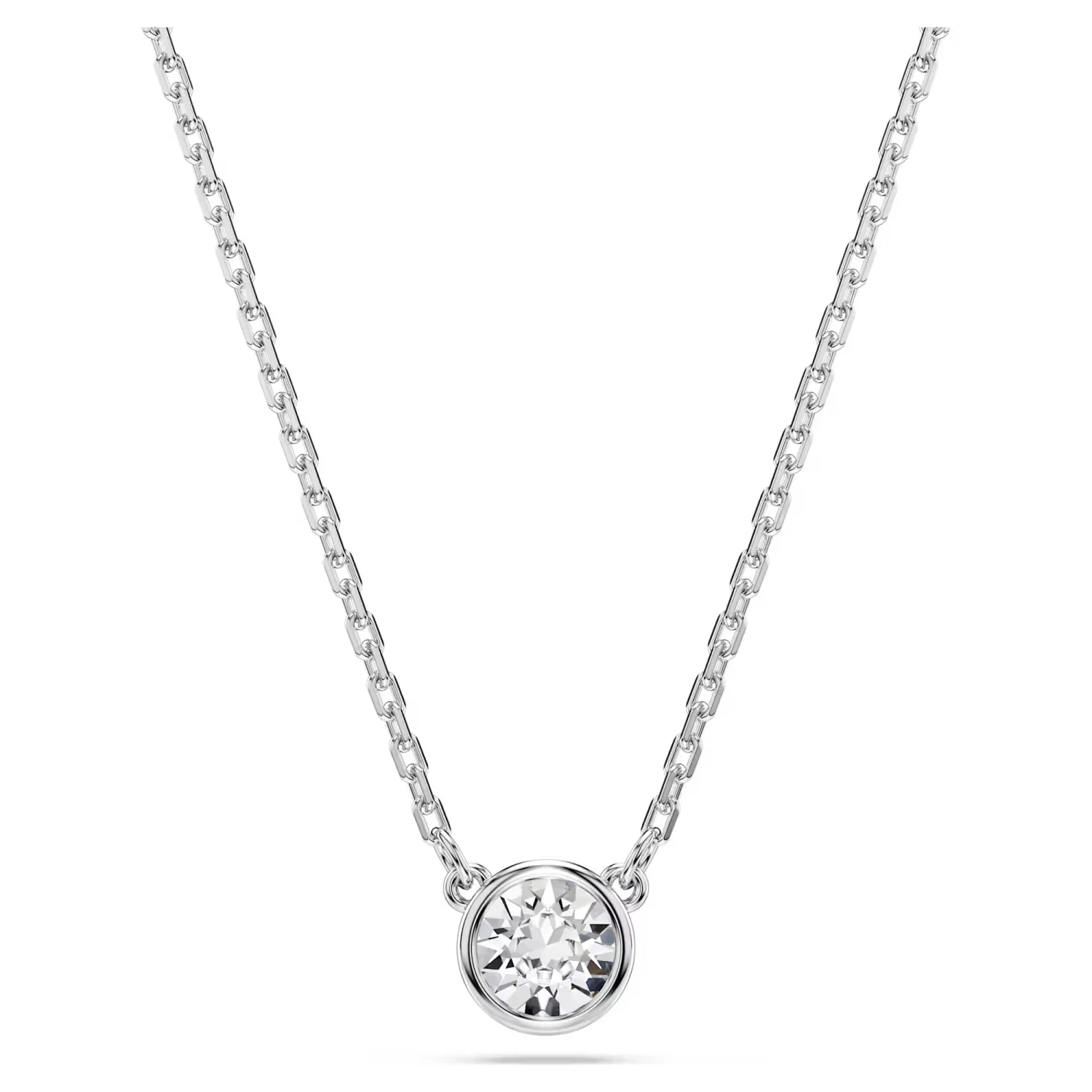 SWAROVSKI IMBER PENDANT, ROUND CUT, WHITE, RHODIUM PLATED - Image 2