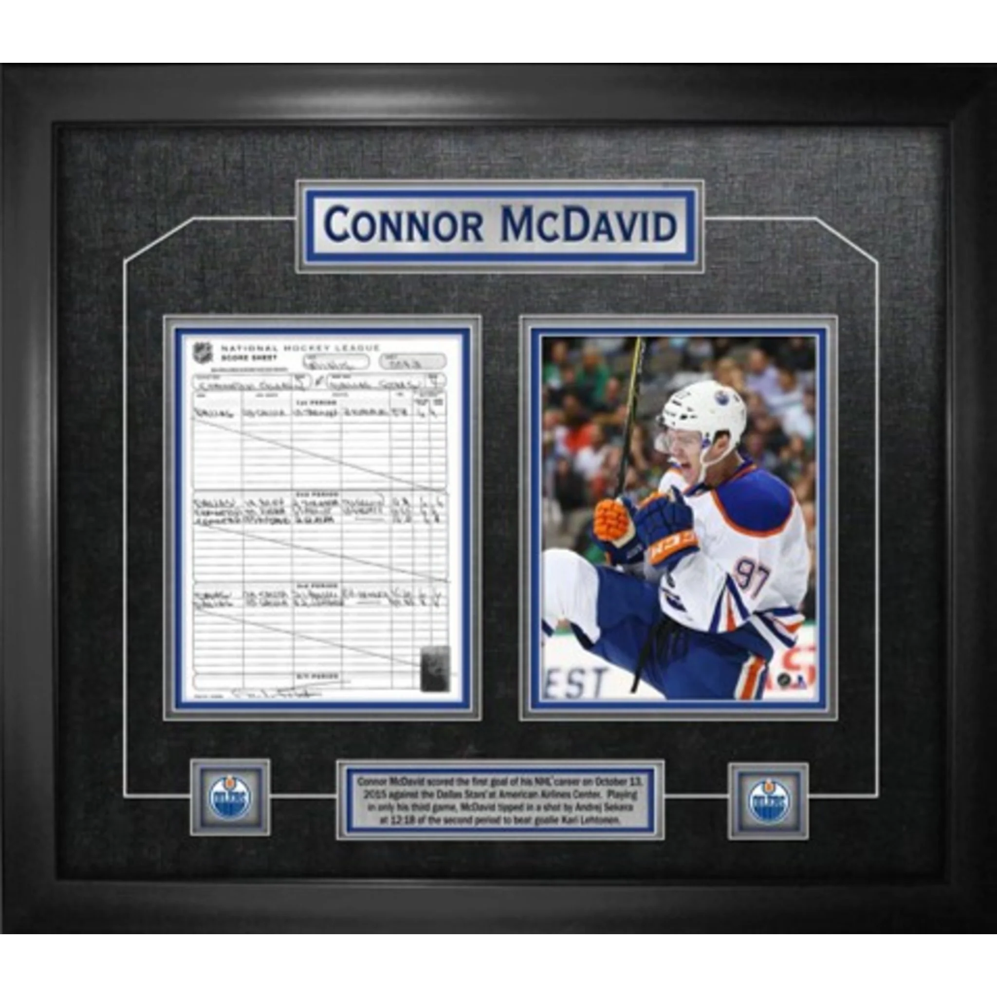 FRAMEWORTH CONNOR MCDAVID FRAMED FIRST GOAL SCORESHEET COLLAGE - Image 2