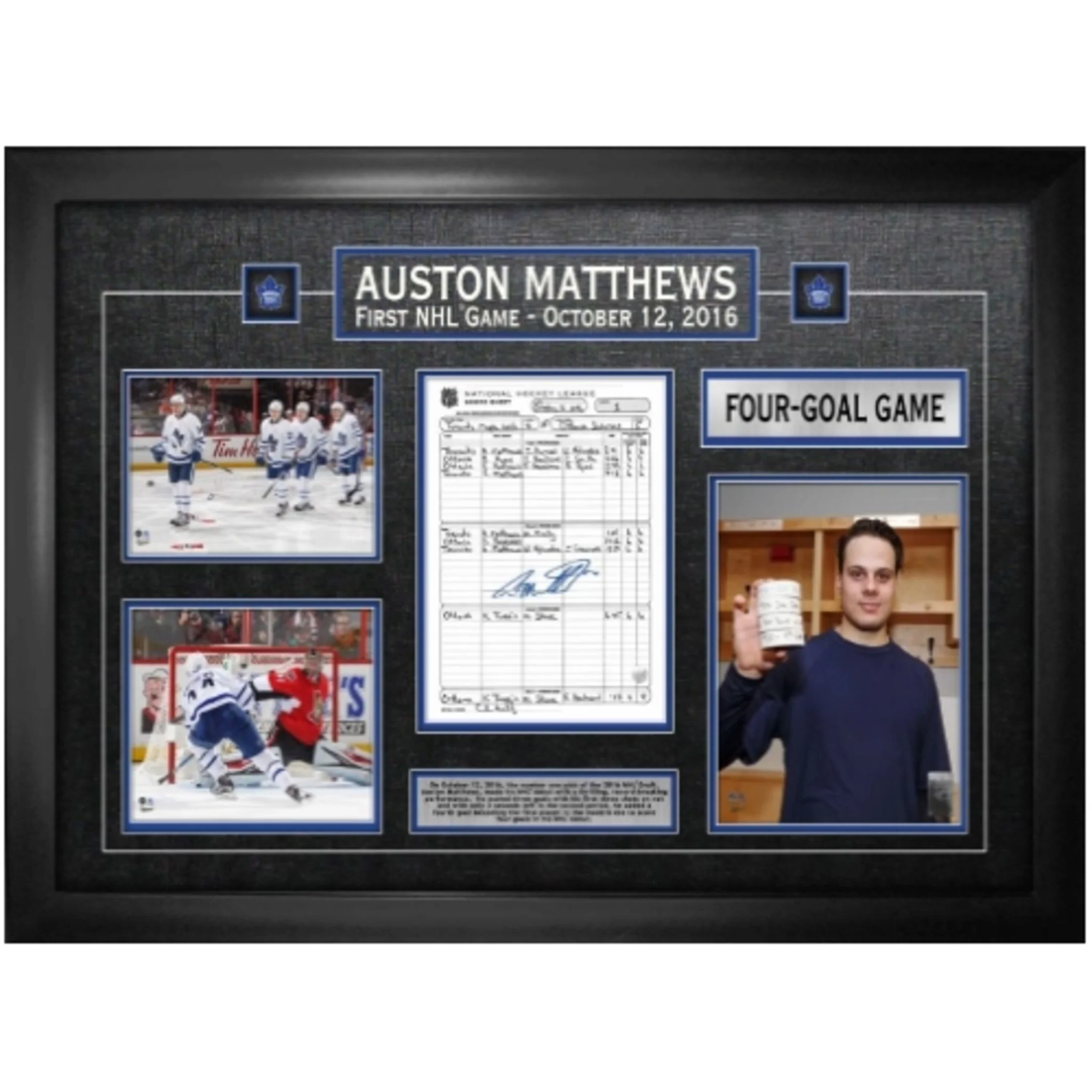 FRAMEWORTH AUSTON MATTHEWS FRAMED FIRST GAME SCORESHEET COLLAGE - Image 2