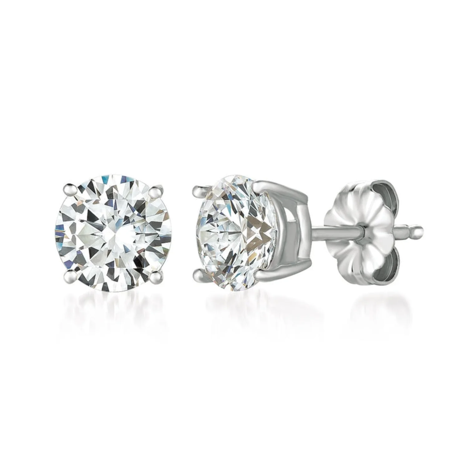 CRISLU SOLITAIRE BRILLIANT STUD EARRINGS FINISHED IN PURE PLATINUM - Image 2