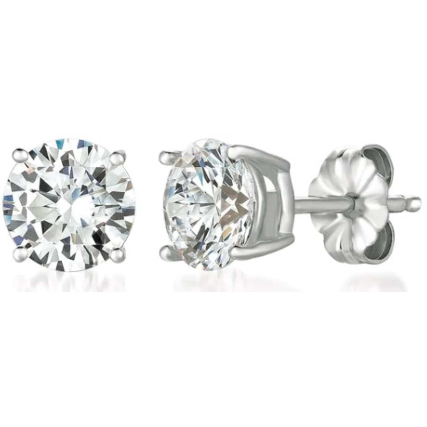 CRISLU SOLITAIRE BRILLIANT STUD EARRINGS FINISHED IN PURE PLATINUM - Image 2