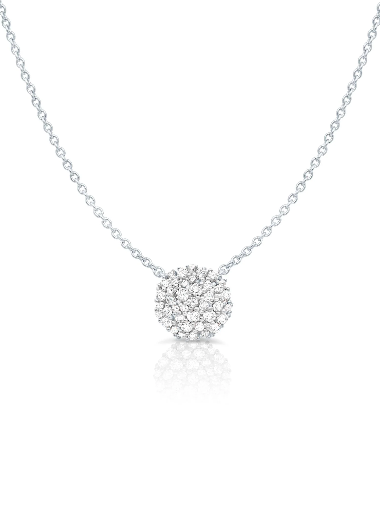 CRISLU ROUND GLISTEN NECKLACE FINISHED IN PURE PLATINUM