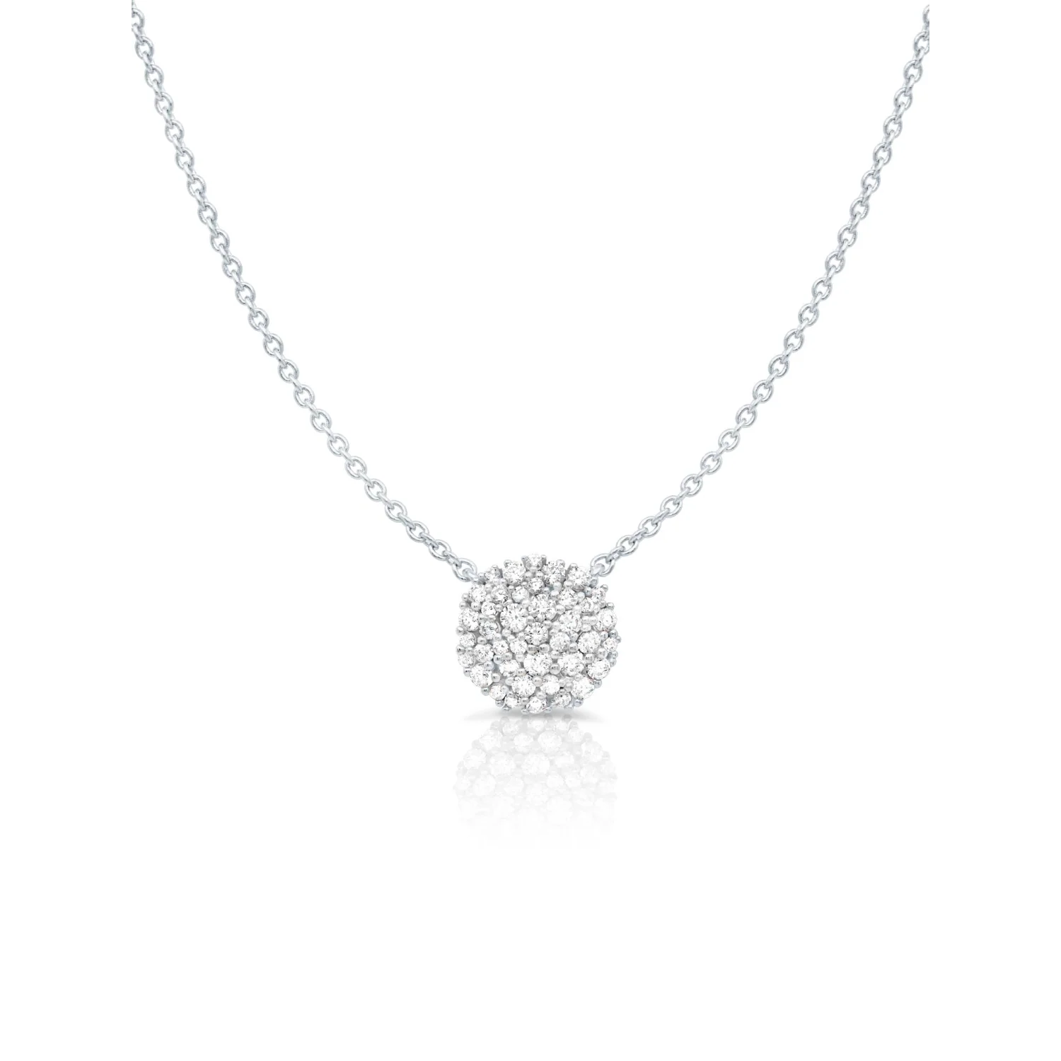 CRISLU ROUND GLISTEN NECKLACE FINISHED IN PURE PLATINUM - Image 2