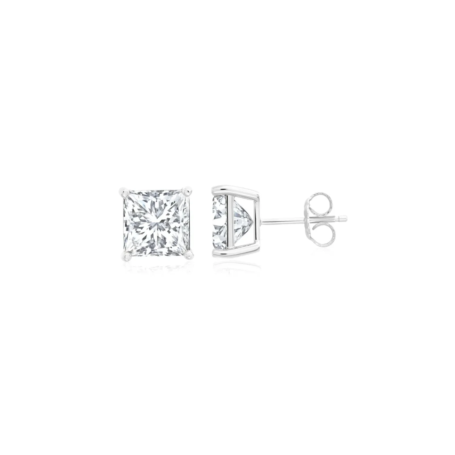 CRISLU MENS SQUARE CUT CZ STUD IN PURE PLATINUM - Image 2