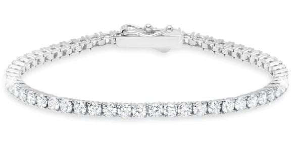 CRISLU CLASSIC MEDIUM BRILLIANT TENNIS BRACELET FINISHED IN PURE PLATINUM