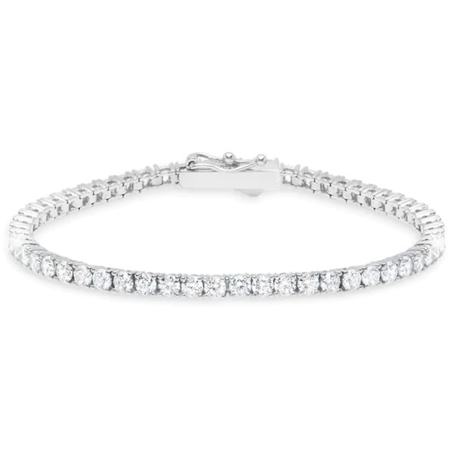 CRISLU CLASSIC MEDIUM BRILLIANT TENNIS BRACELET FINISHED IN PURE PLATINUM - Image 2
