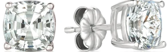 CRISLU SOLITAIRE ASSCHER EARRINGS FINSIHED IN PURE PLATINUM
