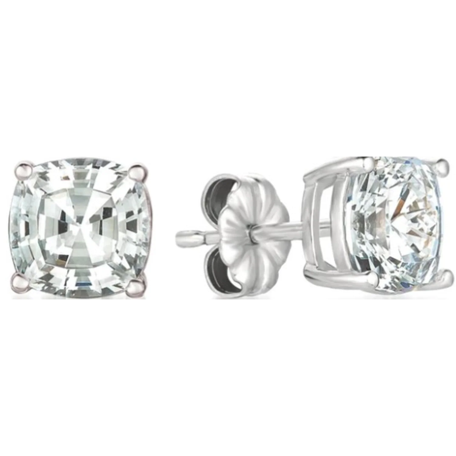 CRISLU SOLITAIRE ASSCHER EARRINGS FINSIHED IN PURE PLATINUM - Image 2