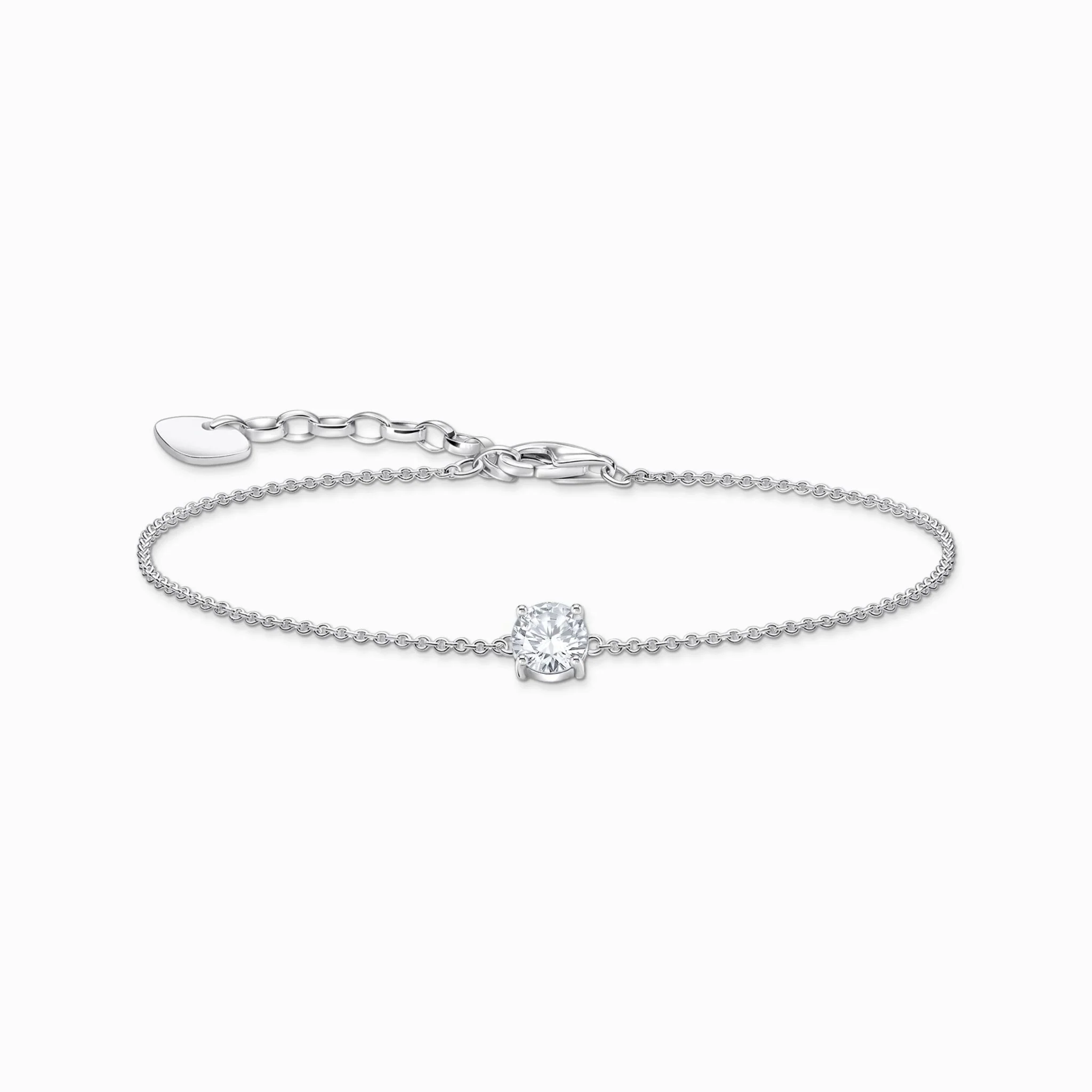 THOMAS SABO BASIC WHITE SILVER BRACELET WITH PENDANT - Image 2