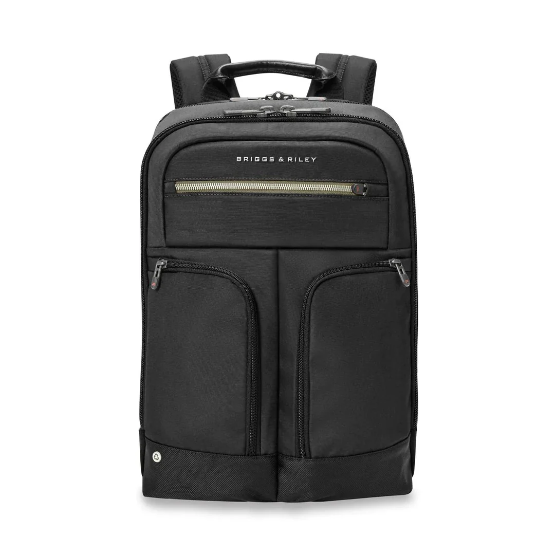 BRIGGS & RILEY HTA RECYCLED SLIM EXPANDABLE BACKPACK - BLACK