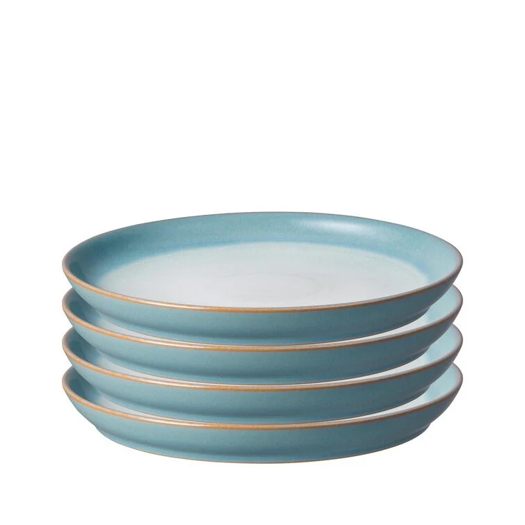 DENBY AZURE HAZE COUPE SET OF 4 DINNER PLATES