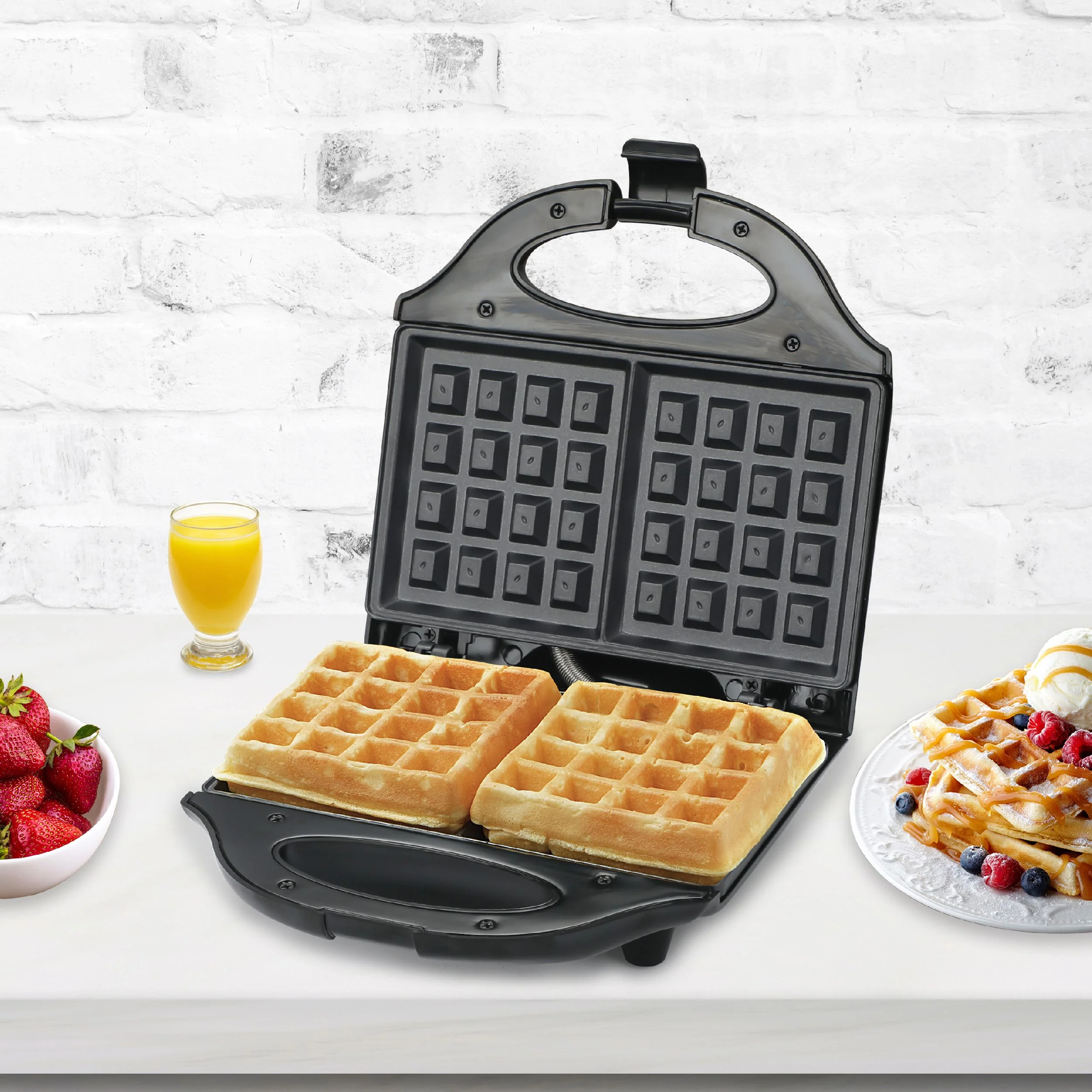 COMMERCIAL CHEF 2-SLICE ELECTRIC BELGIAN WAFFLE MAKER