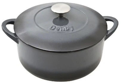 DENBY HALO CAST IRON 4L ROUND CASSEROLE