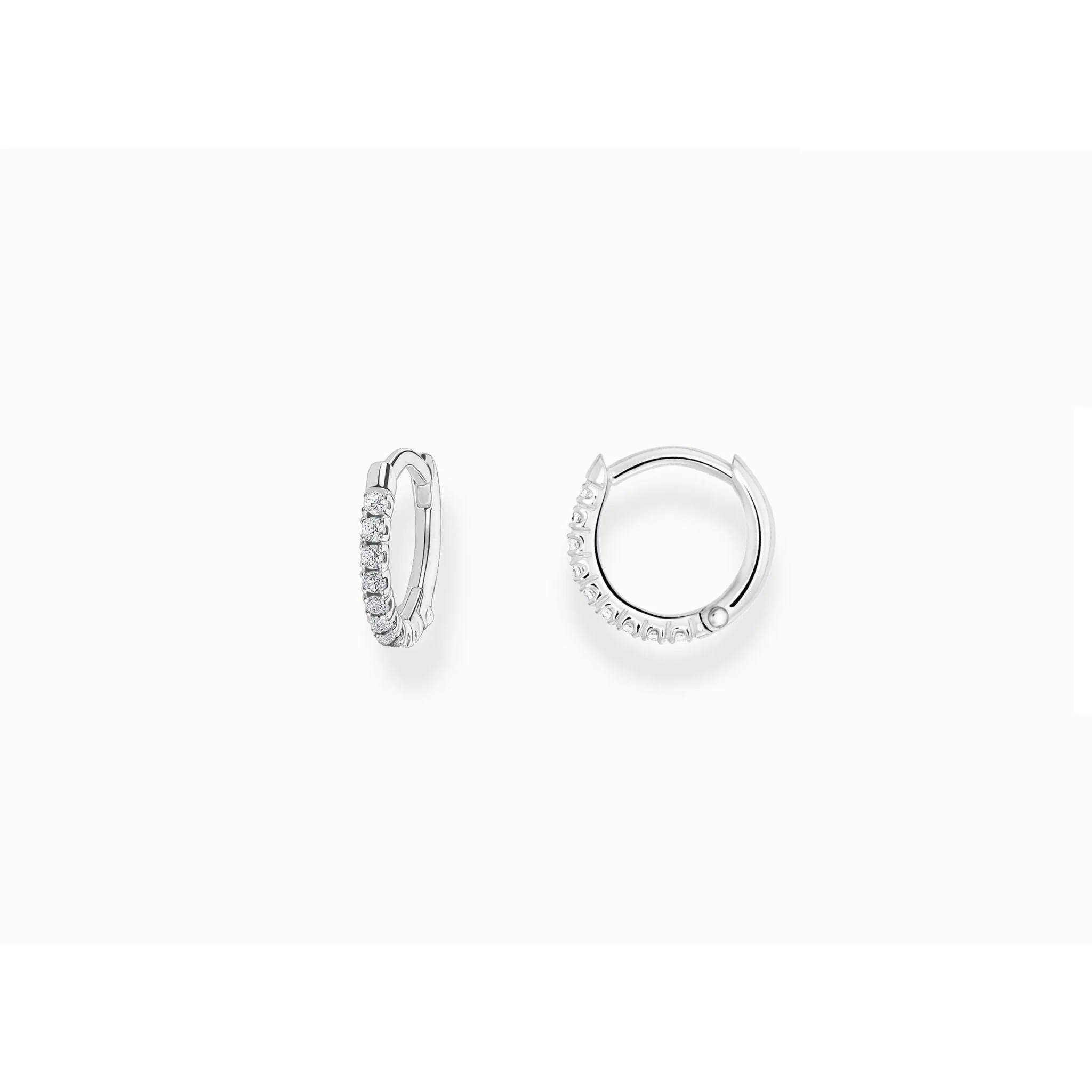 THOMAS SABO HOOP EARRINGS, WHITE STONE – SET OF 2 - Image 2