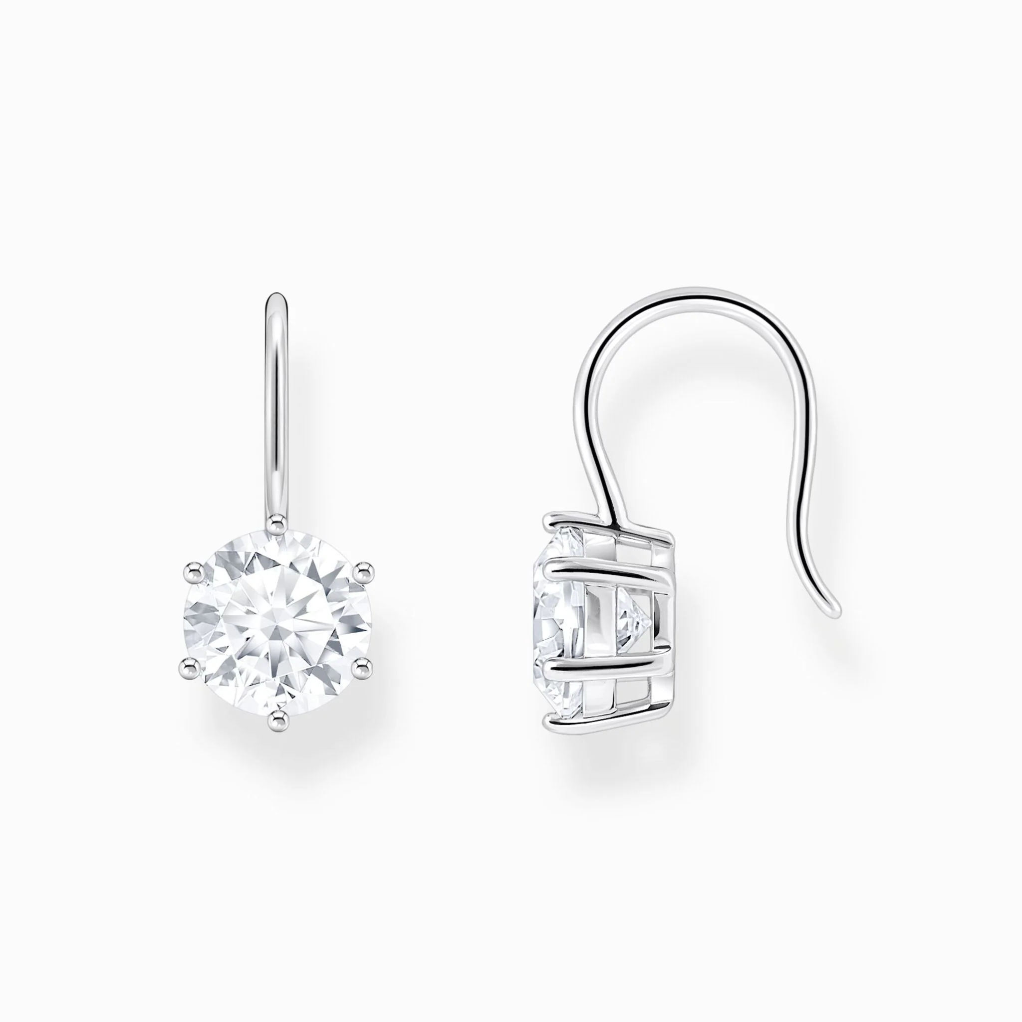 THOMAS SABO BASIC WHITE SILVER PIERCED EARRINGS - Image 2