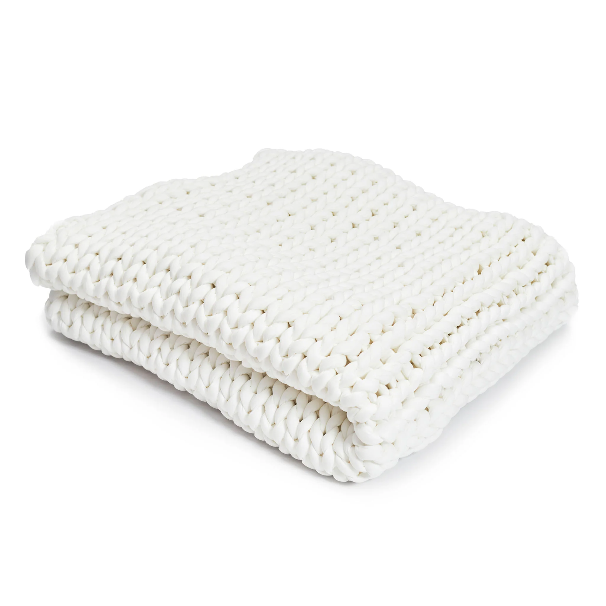 HUSH BLANKETS KNIT 15LB WEIGHTED BLANKET - COTTON - CREAM