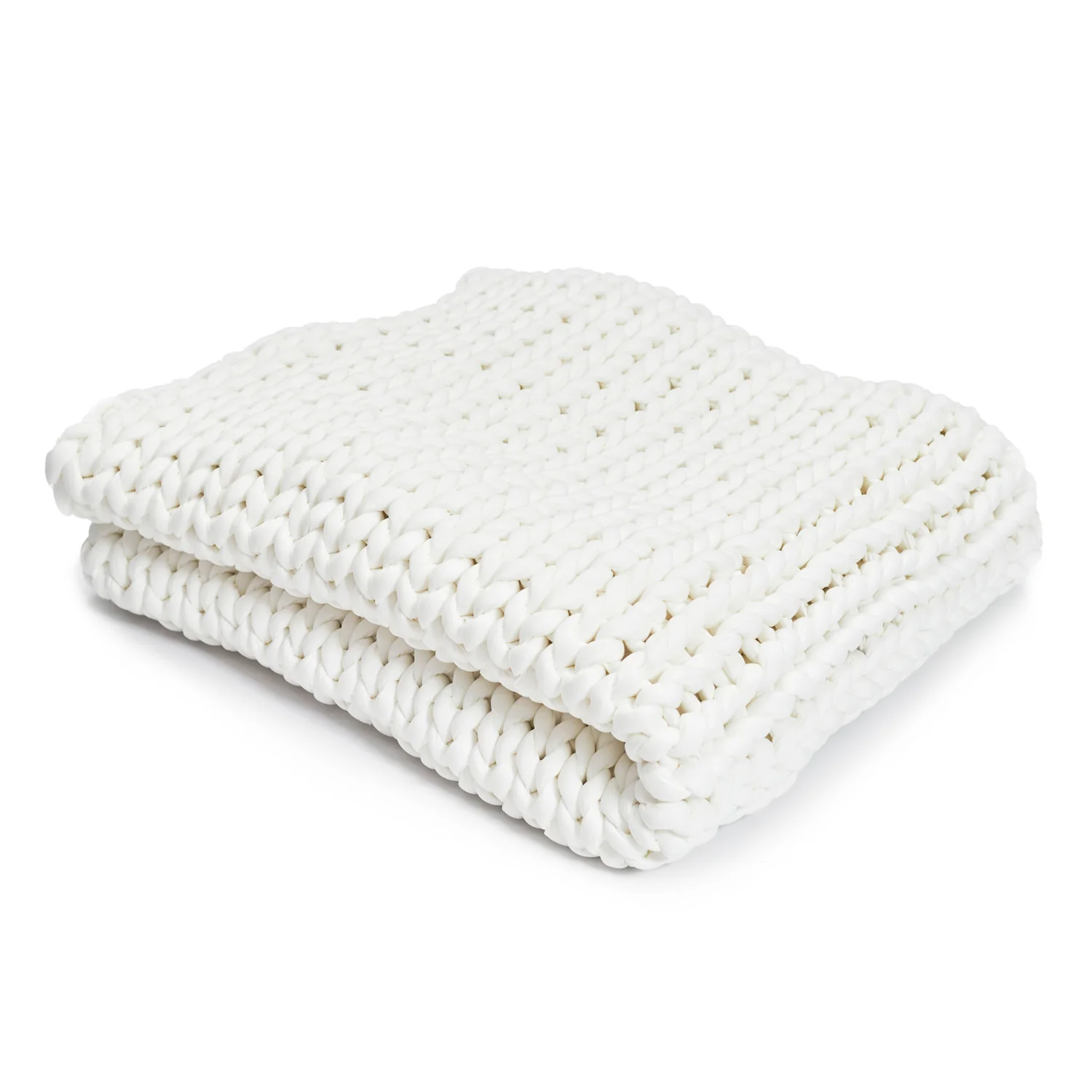 HUSH BLANKETS KNIT 15LB WEIGHTED BLANKET - COTTON - CREAM - Image 2