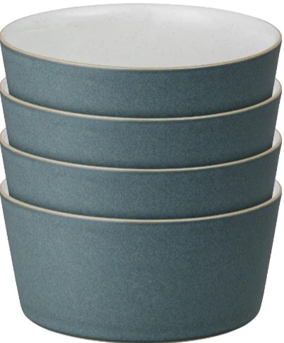 DENBY IMPRESSION CHARCOAL SET OF 4 STRAIGHT BOWL