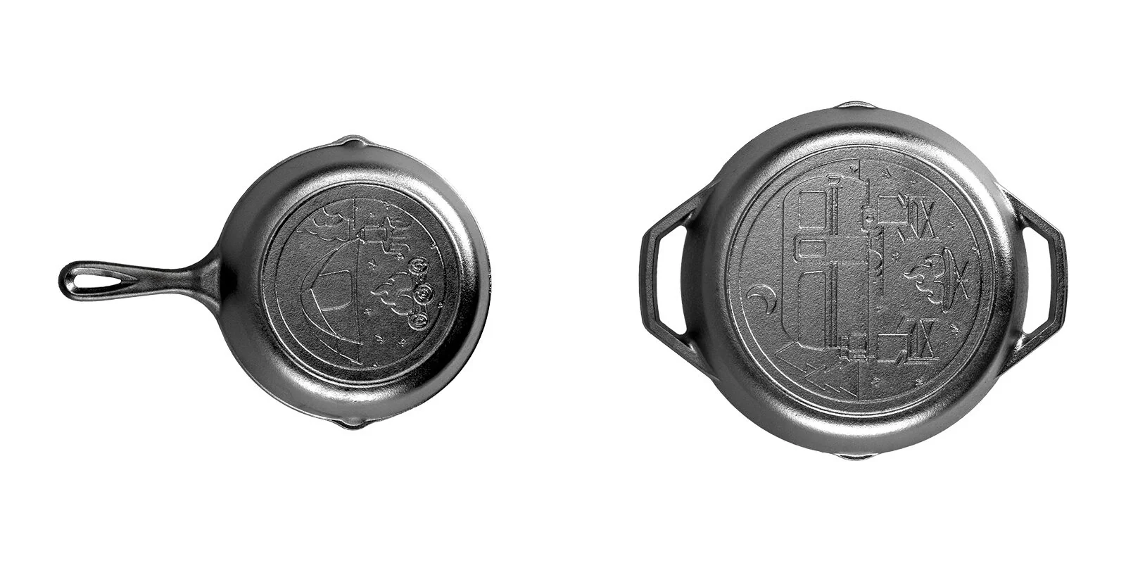 LODGE WANDERLUST 8" TENT SKILLET & 10.25" CAMPER DUAL HANDLE PAN SET