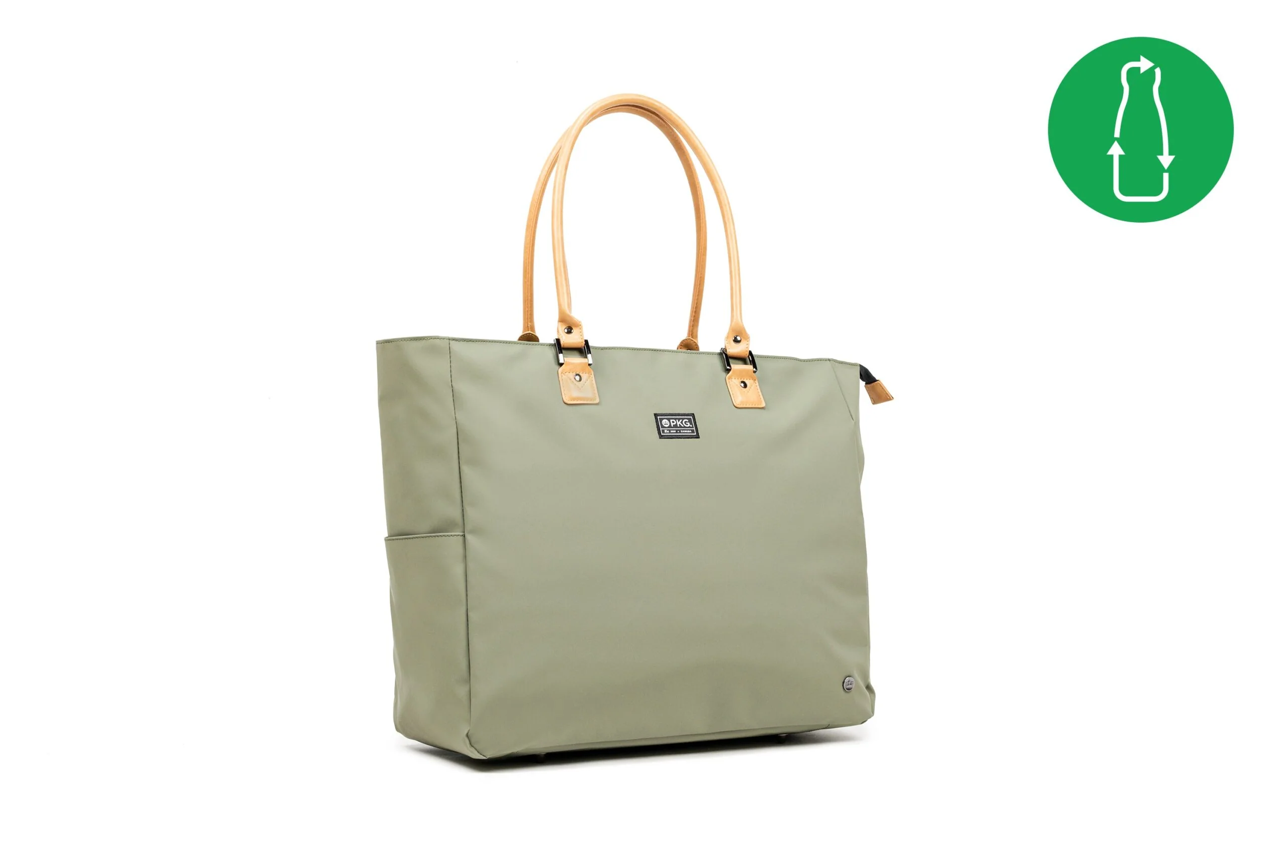 PKG ELEMENTS GEORGIAN LARGE TOTE - RECYCLED GREEN
