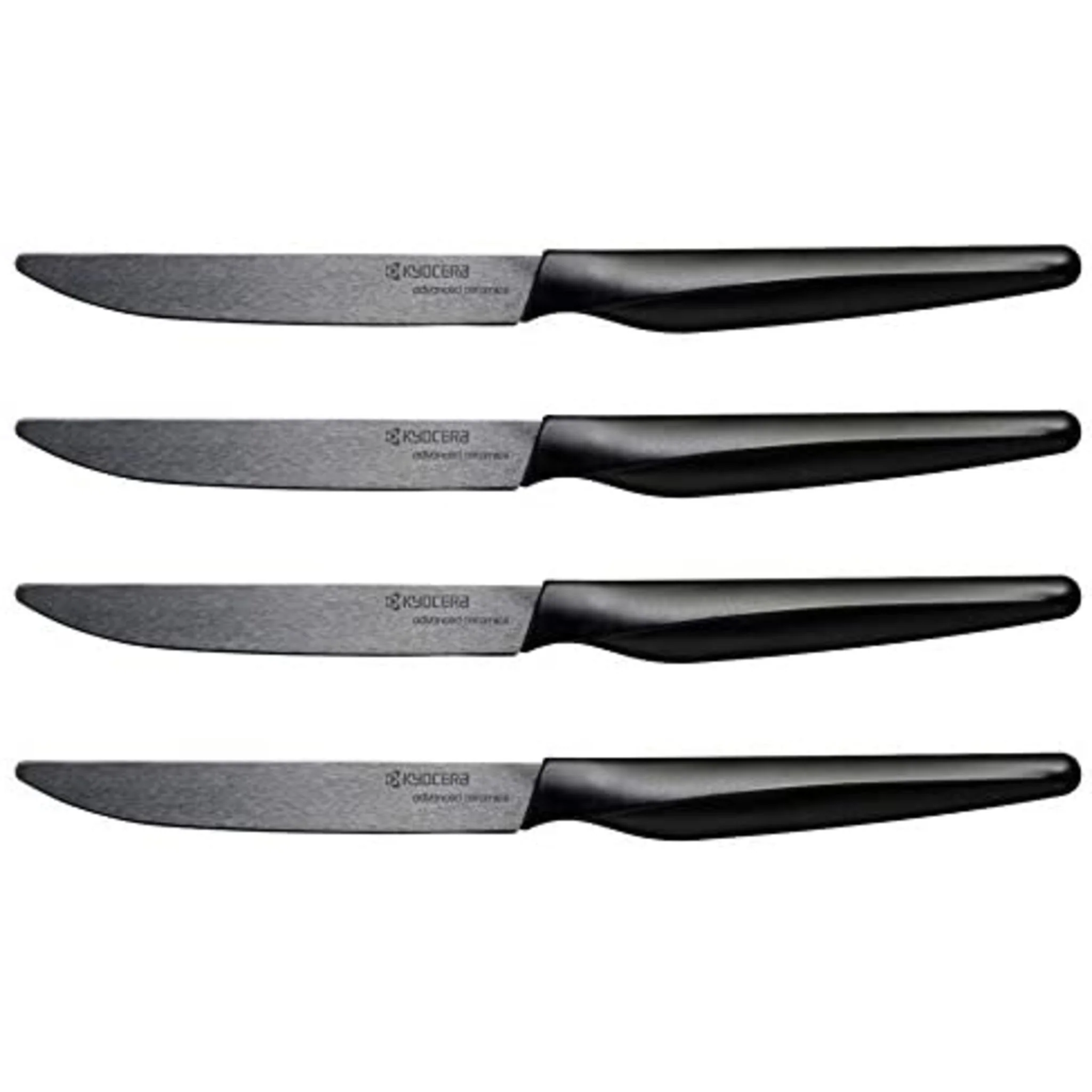 KYOCERA STEAK KNIFE SET SERIES 4-PIECE CERAMIC STEAK KNIFE SET - BLACK HANDLE BLACK BLADE - Image 2