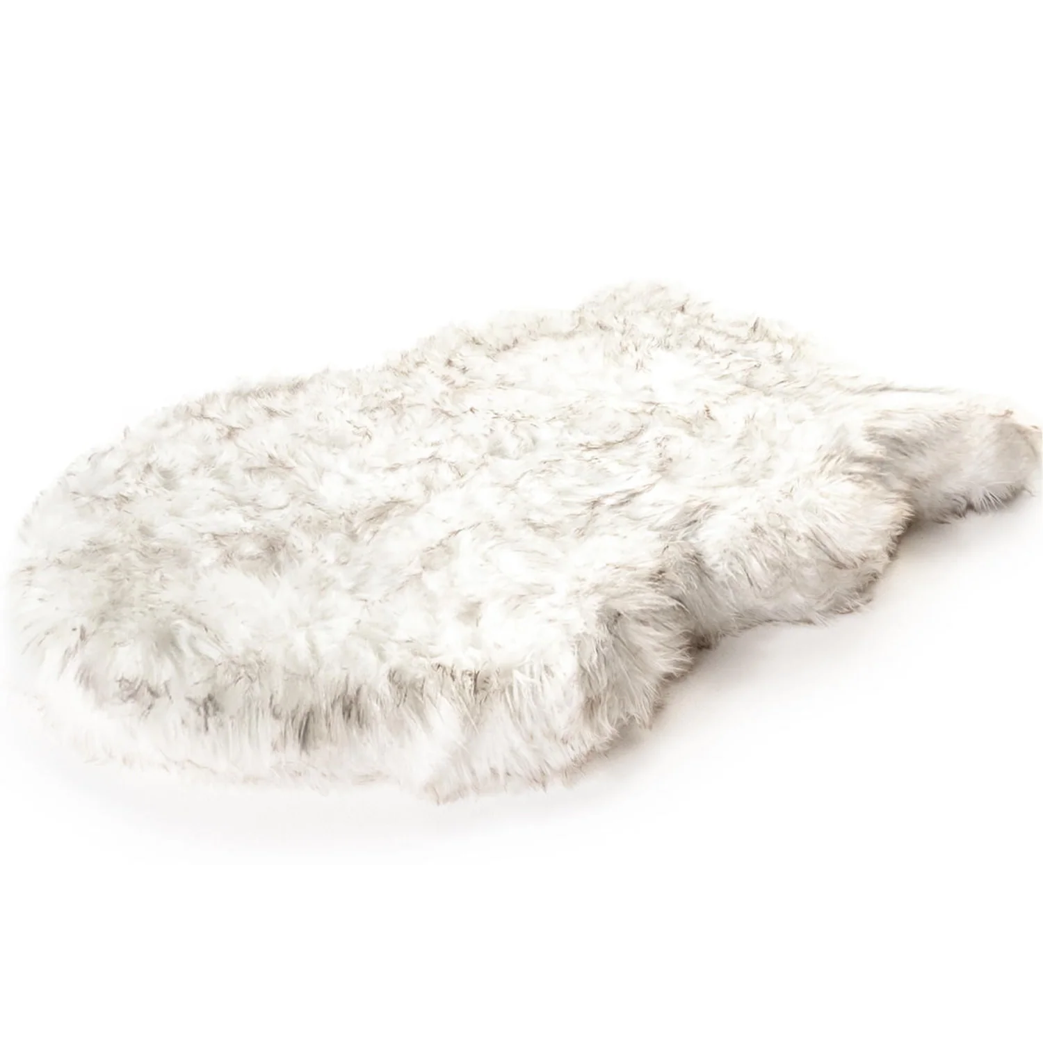 PAW PUPRUG FAUX FUR ORTHOPEDIC DOG BED - CURVED WHITE -  SMALL/MEDIUM - Image 2