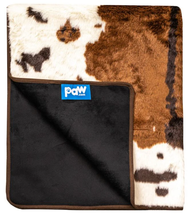 PAW PUPPROTECTOR WATERPROOF THROW BLANKET - BROWN FAUX COWHIDE